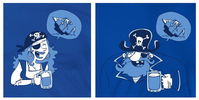 T-Shirt Pirates Naufrageurs Bleu